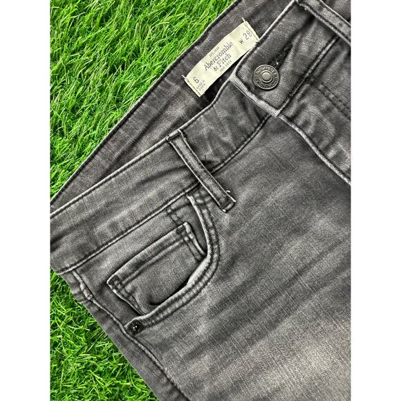 Abercrombie Fitch Womens Gray High Rise Super Skinny Jeans Sz 6 W28 Raw Hem Fray - Picture 3 of 10